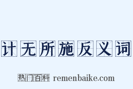 计无所施反义词是什么意思的图片